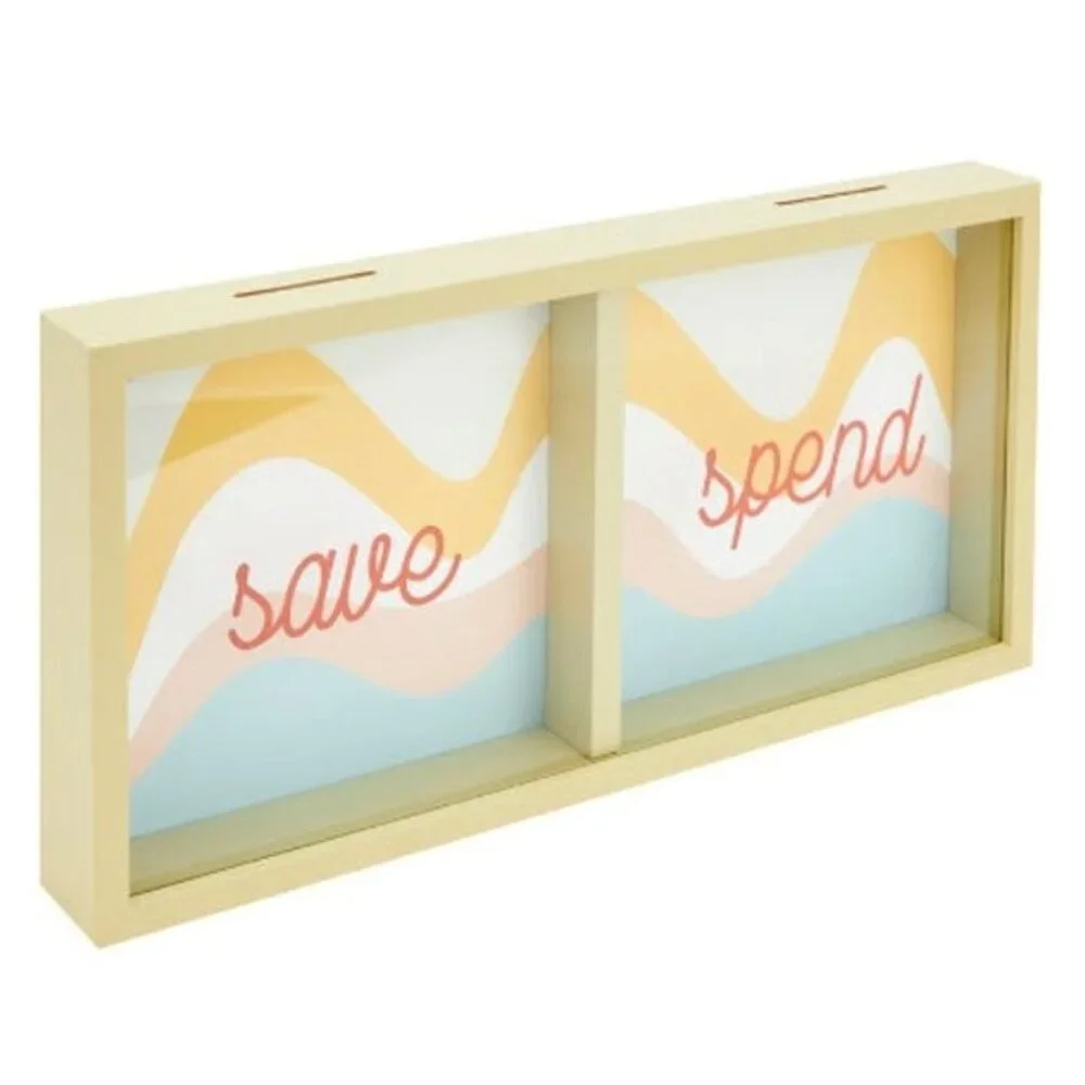XO, SIENNA Save & Spend Stash Shadow‎ Box Piggy Bank (NEW IN BOX!)